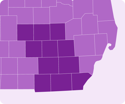 Map of Michigan with highlighted service regions around Lansing.