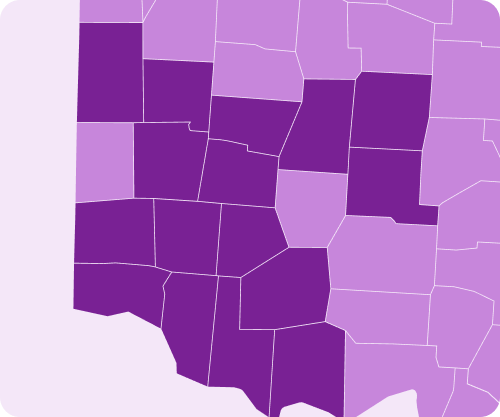 Map of Ohio with highlighted service regions around Cincinnati.